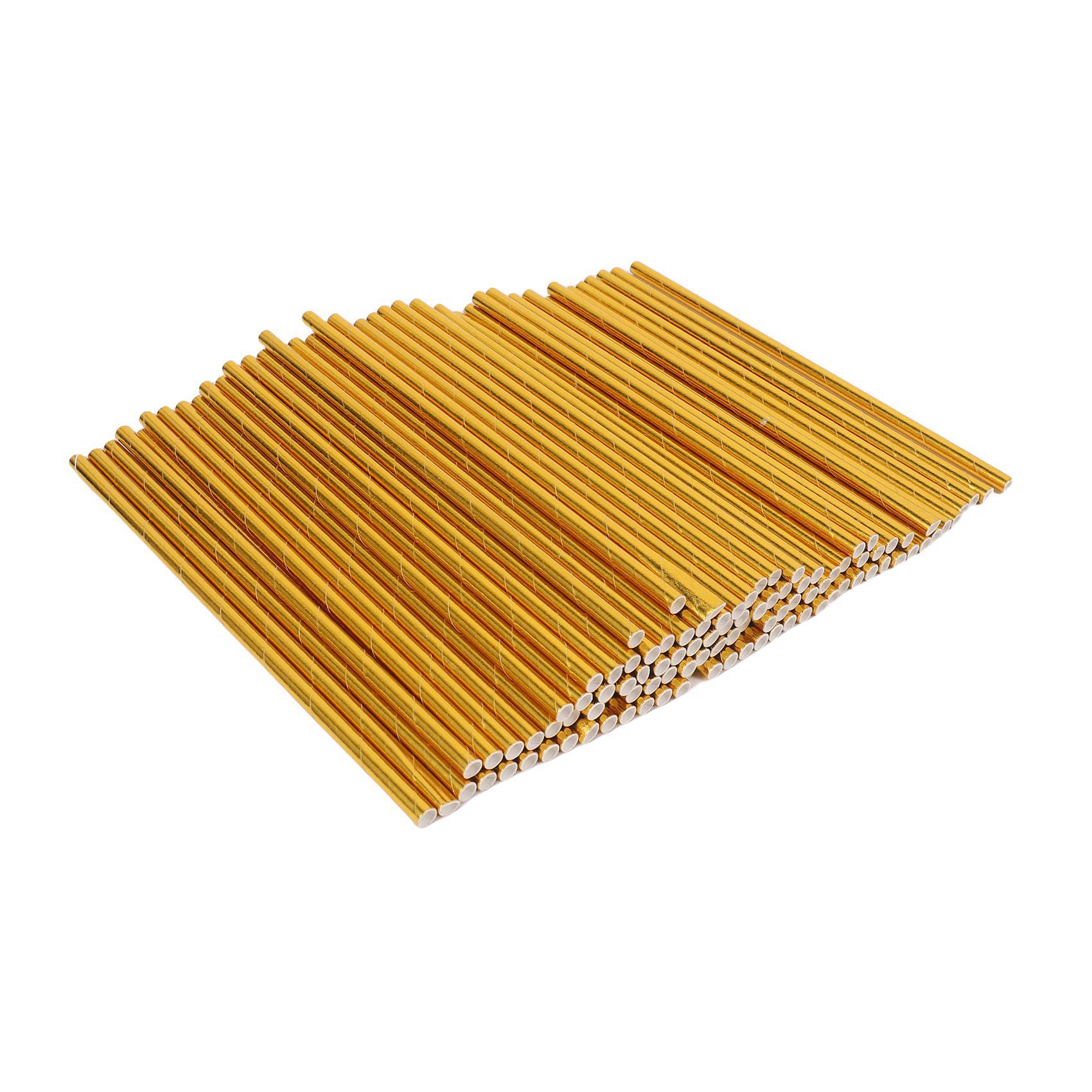 Kitchen Appliances - Kitchen Appliance Gold Foil Paper Straws,