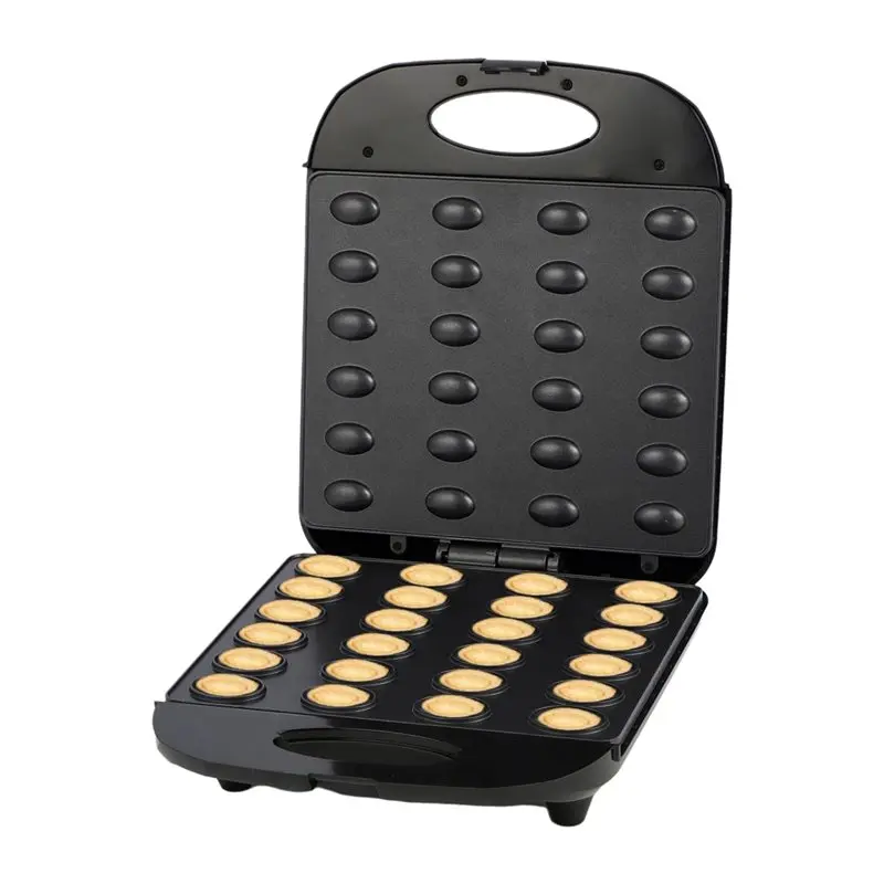 Mini Waffle Maker Machine - Walnut Cookie Maker Electric 24-Hole Cake