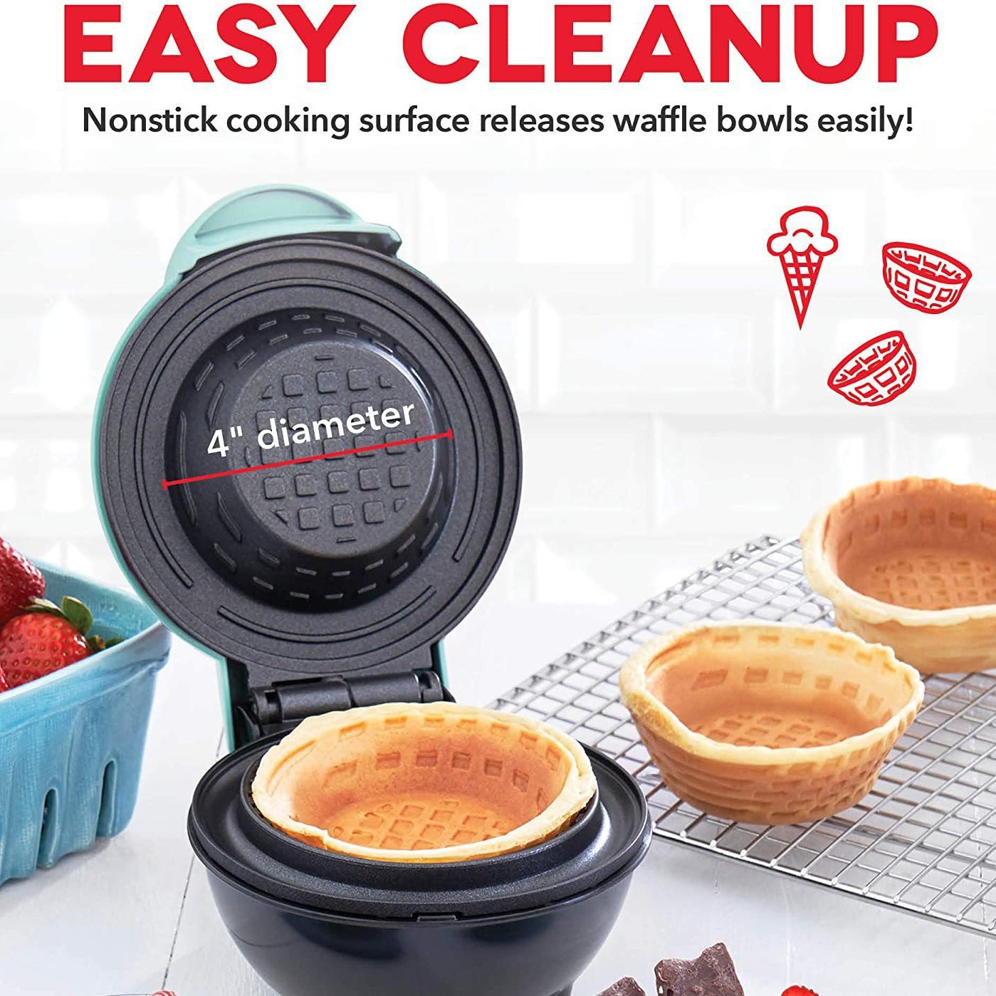 Mini Waffle Bowl Maker Electri - огляд і ціна Mini Waffle Maker Machine