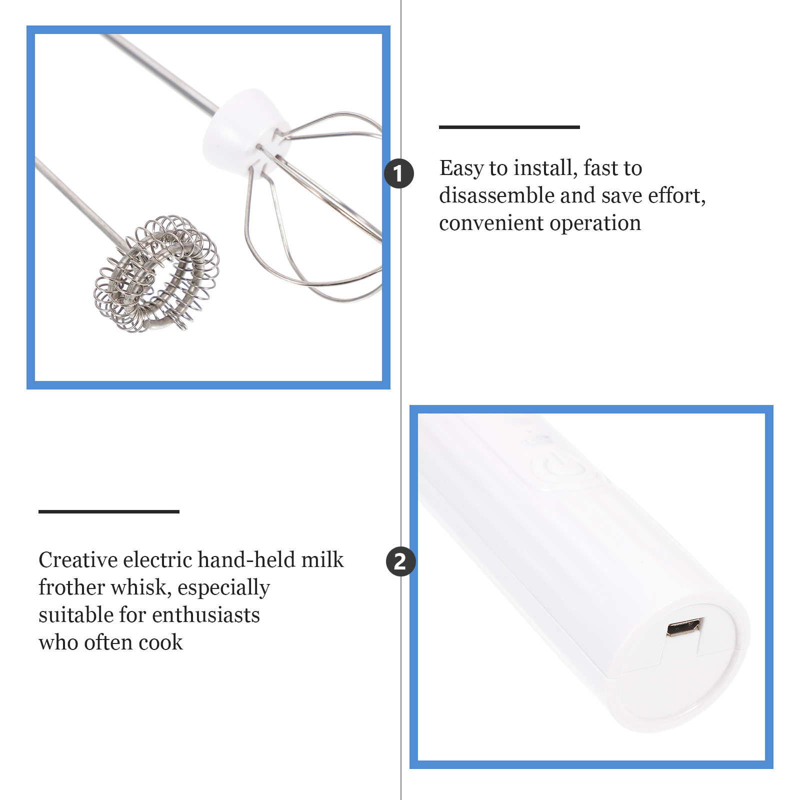 1Set Stainless Steel Electric  - огляд і ціна Electric Milk Frother Handheld